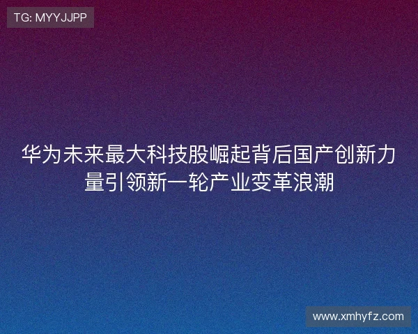 华为未来最大科技股崛起背后国产创新力量引领新一轮产业变革浪潮 华为未来最大科技股崛起背后国产创新力量引领新一轮产业变革浪潮